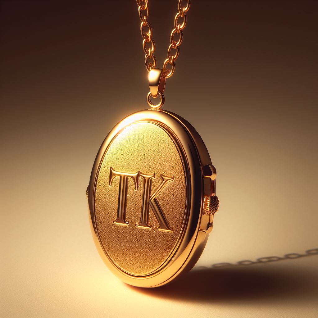 Goldener Anhänger mit den Initialen TK